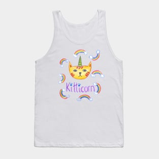 Rainbow unicorn cat color Tank Top